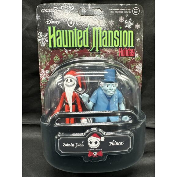 Disney Parks Santa Jack Skellington and Phineas Figure Collector Set Super7 New